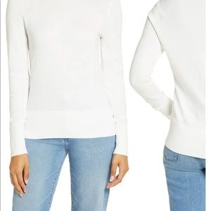 💕 NEW Halogen White Crew Neck Pull Over Sweater